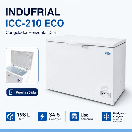 Congelador Horizontal Dual ICC-210 198 L Puerta Sólida | INDUFRIAL