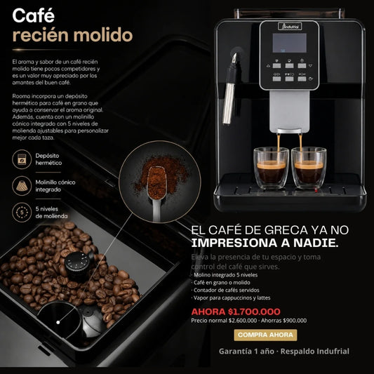 Cafetera Espresso Superautomática Rooma con Molino Integrado